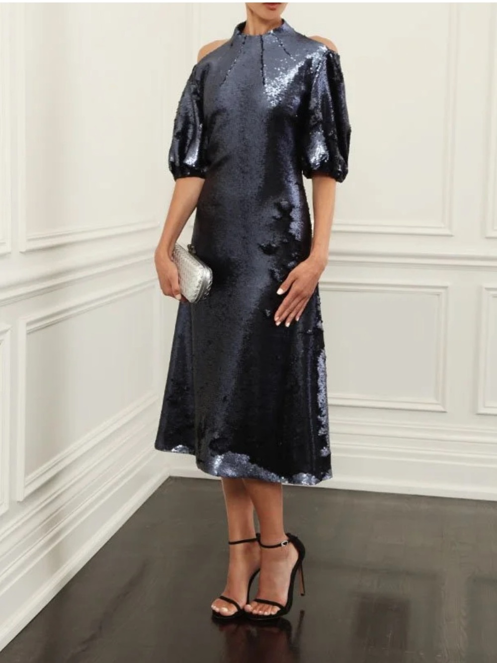 Emilia Wickstead Amara Sequin Cut Out Dress